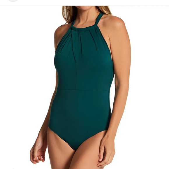 Jantzen Jen One Piece High Neck Swimsuit Size Large - Picture 1 of 4